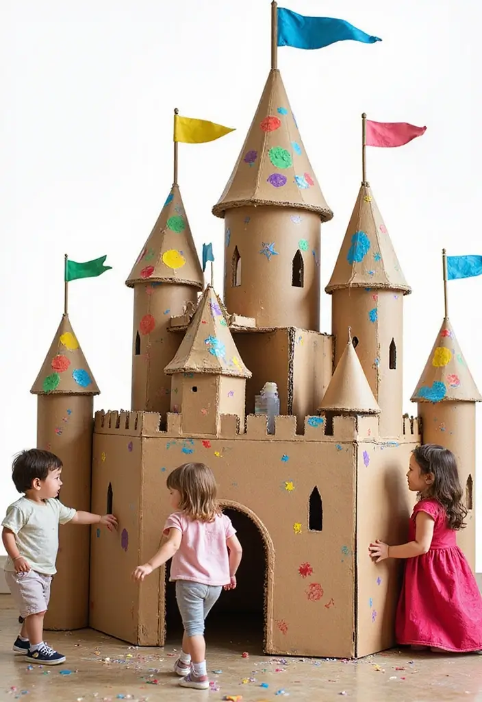 25 Cardboard Crafts for Kids That Turn Boxes into Adventures - 1. Cardboard Castle