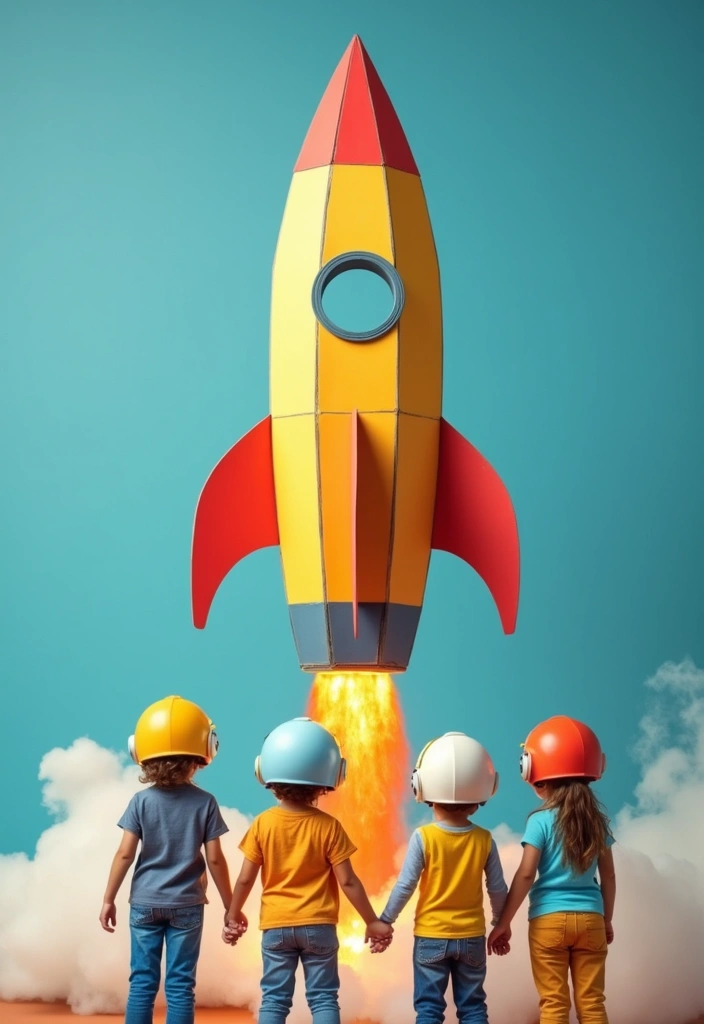 25 Cardboard Crafts for Kids That Turn Boxes into Adventures - 2. Space Rocket