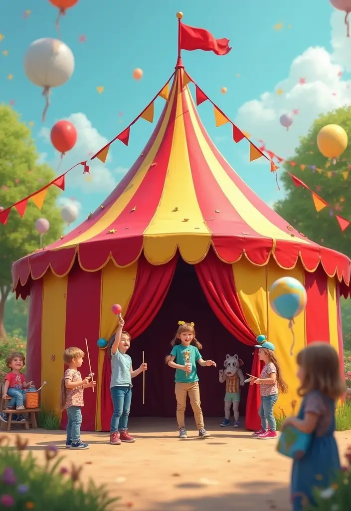 25 Cardboard Crafts for Kids That Turn Boxes into Adventures - 22. Cardboard Circus Tent