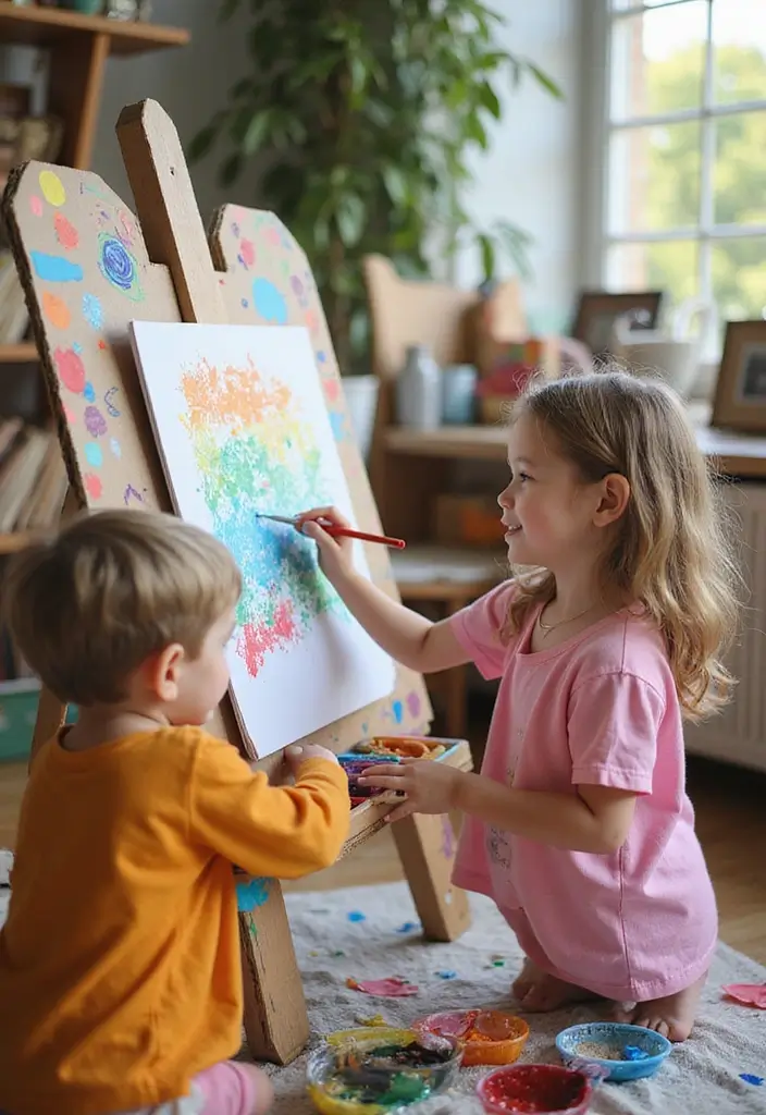 25 Cardboard Crafts for Kids That Turn Boxes into Adventures - 23. Cardboard Art Easel