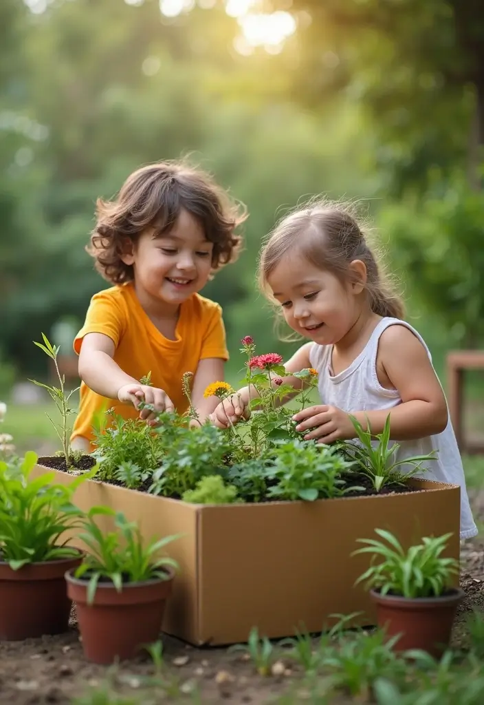 25 Cardboard Crafts for Kids That Turn Boxes into Adventures - 24. Cardboard Kitchen Garden