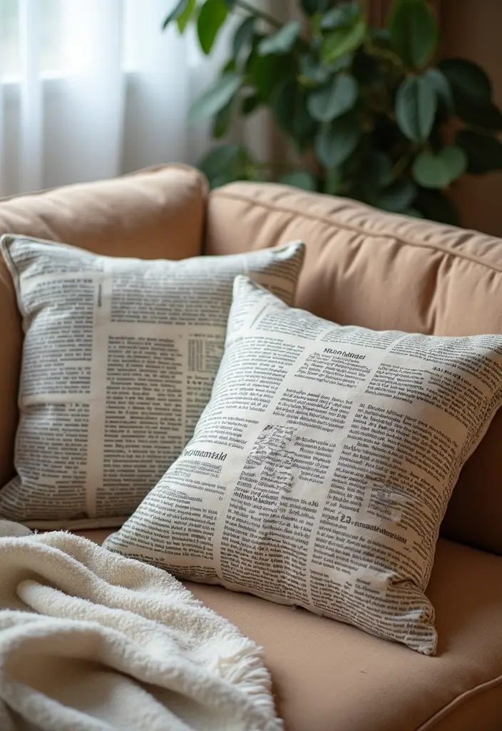 25 DIY Newspaper Crafts That Turn Recycled Paper into Art - 12. Newspaper Pillows