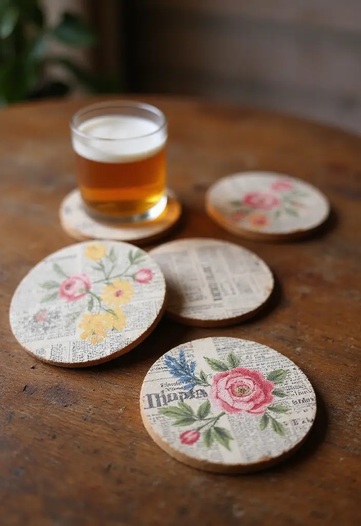 25 DIY Newspaper Crafts That Turn Recycled Paper into Art - 6. Newspaper Coasters