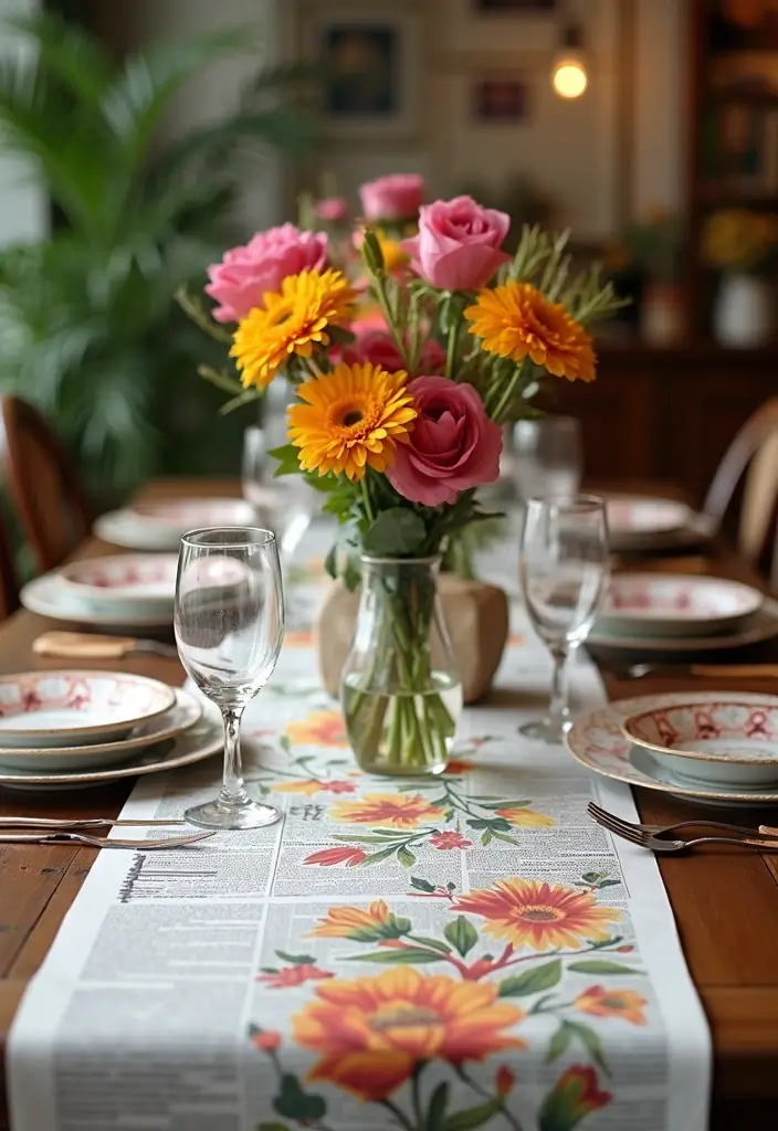 25 DIY Newspaper Crafts That Turn Recycled Paper into Art - 9. Newspaper Table Runner