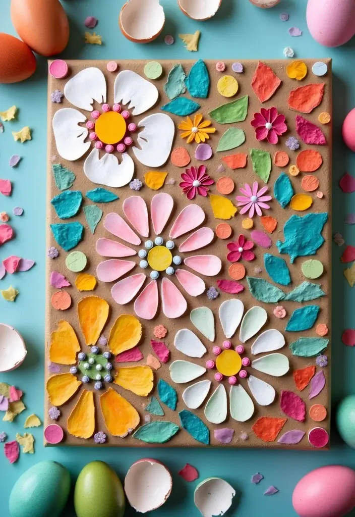 25 Easy Art Projects DIY Ideas That Kids Will Absolutely Love - 6. Eggshell Mosaic Art