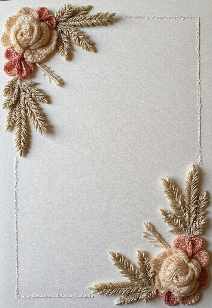 25 Handmade Paper Cards DIY Projects That Show You Care - 5. Embroidered Card