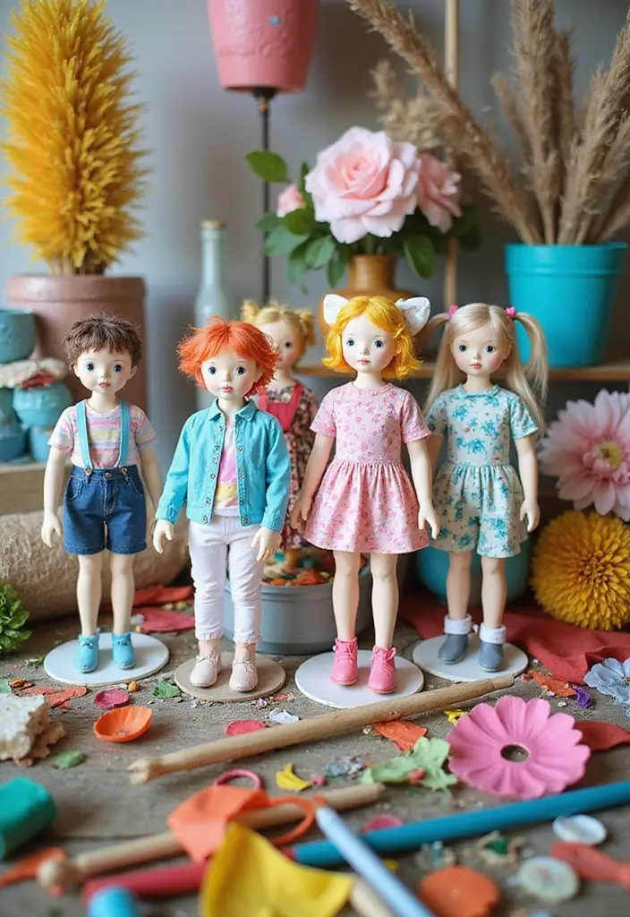 25 Paper Doll Crafts DIY Projects That Kids Will Love - 17. Upcycled Paper Dolls