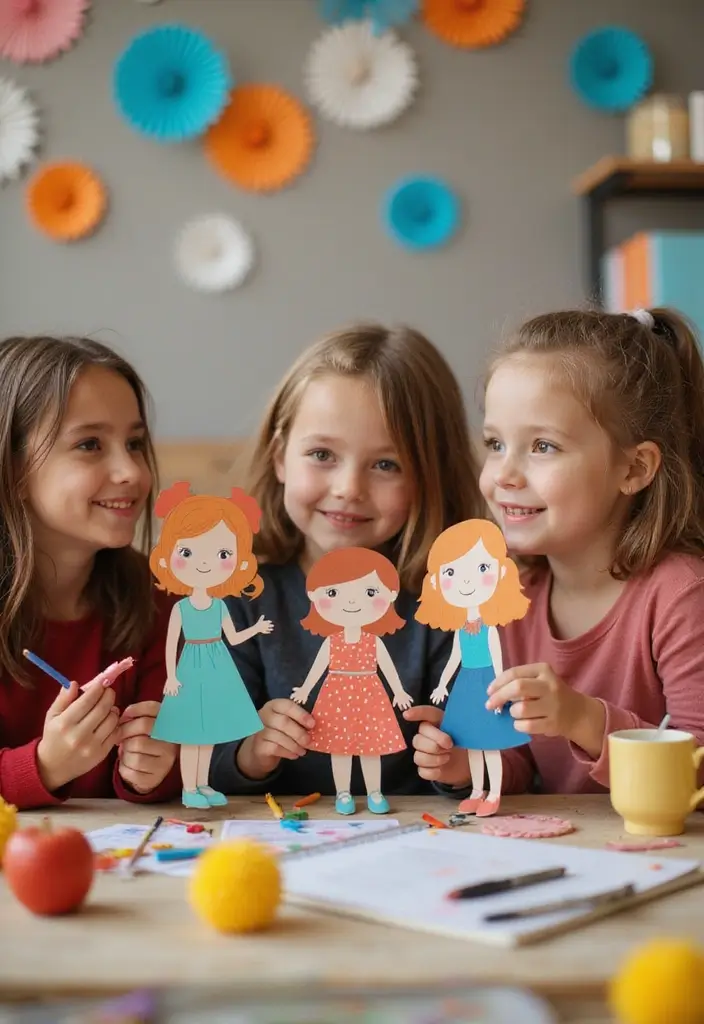 25 Paper Doll Crafts DIY Projects That Kids Will Love - 21. DIY Paper Doll Puppets