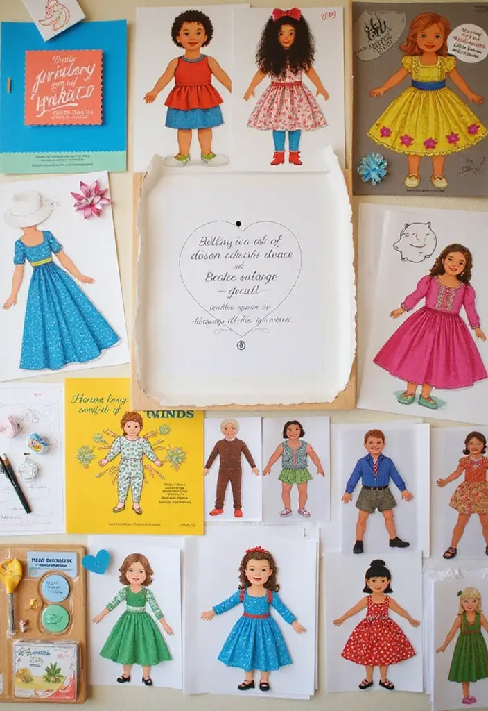 25 Paper Doll Crafts DIY Projects That Kids Will Love - 23. Story-Driven Paper Doll Craft Kits
