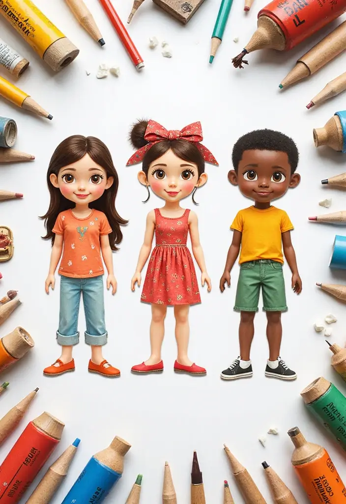 25 Paper Doll Crafts DIY Projects That Kids Will Love - 6. Paper Doll Family Sets