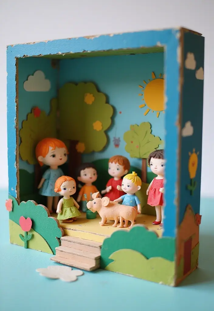 25 Paper Doll Crafts DIY Projects That Kids Will Love - 8. DIY Shadow Box Dioramas