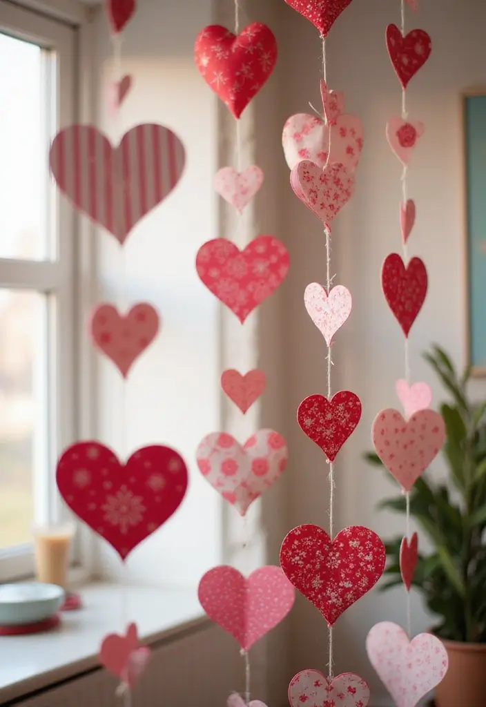 25 Paper Heart Crafts DIY Projects That Spread Love - 1. Heart-Shaped Paper Garland