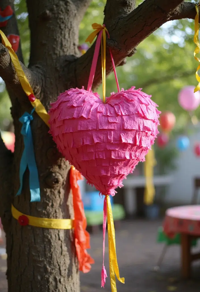25 Paper Heart Crafts DIY Projects That Spread Love - 12. Heart-Shaped Pinata