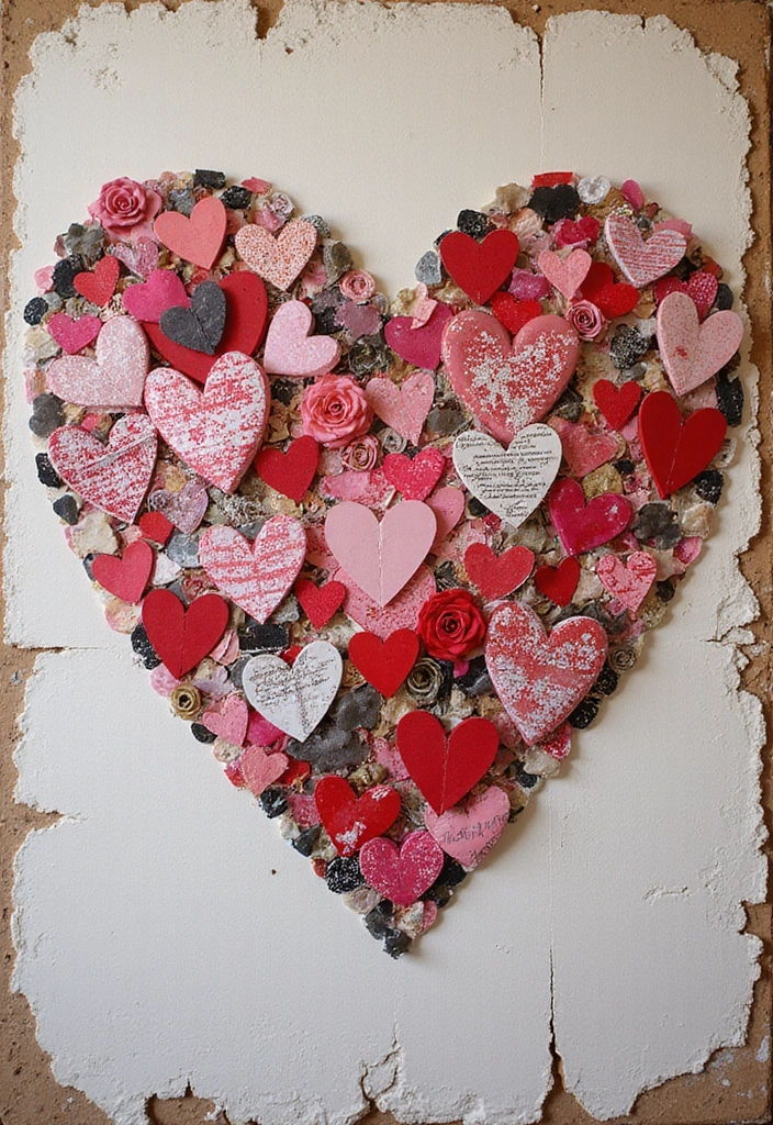25 Paper Heart Crafts DIY Projects That Spread Love - 14. Heart Collage