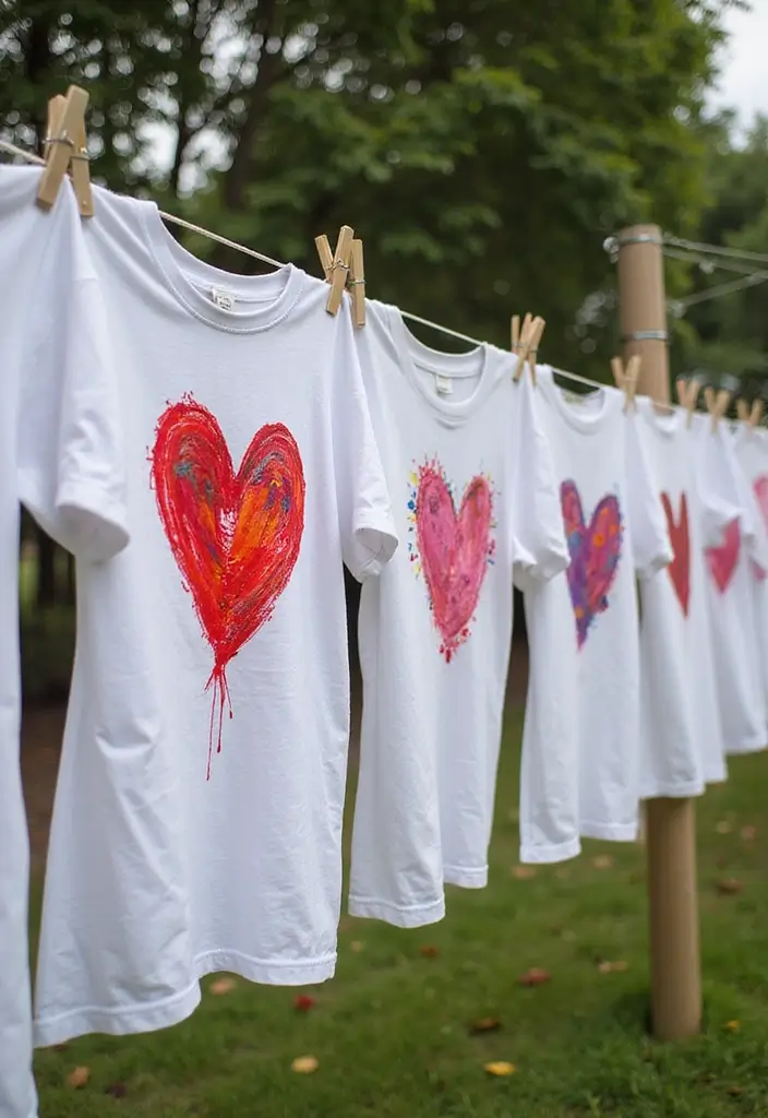 25 Paper Heart Crafts DIY Projects That Spread Love - 18. Heart-Printed T-Shirts