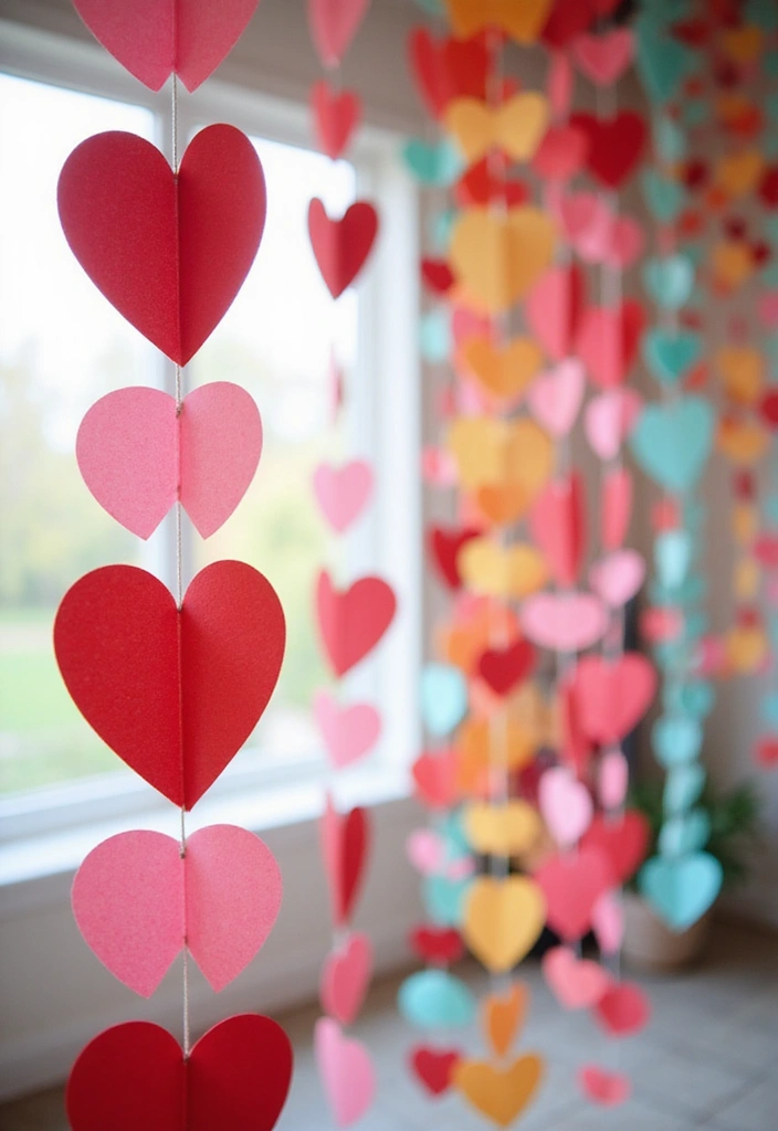 25 Paper Heart Crafts DIY Projects That Spread Love - 20. Heart Paper Chains