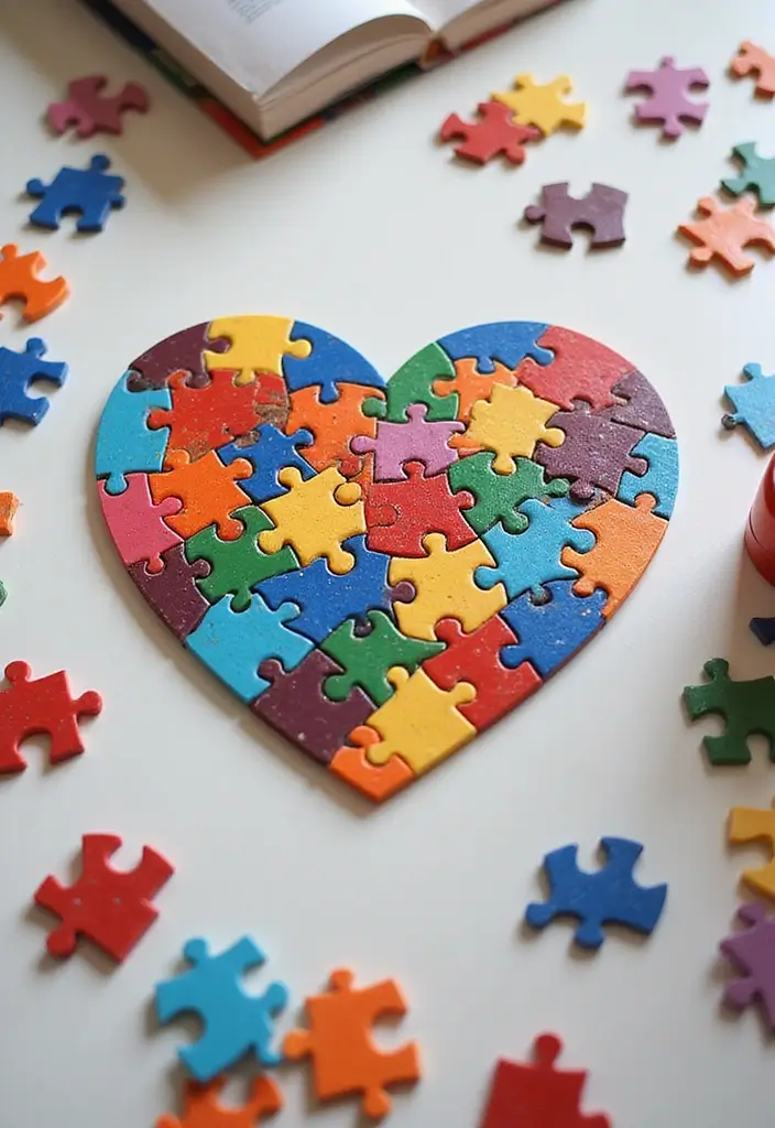 25 Paper Heart Crafts DIY Projects That Spread Love - 24. DIY Heart Puzzle