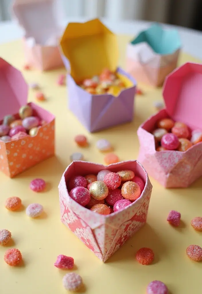 25 Paper Heart Crafts DIY Projects That Spread Love - 3. Origami Heart Boxes