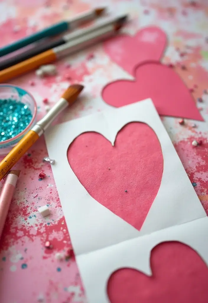 25 Paper Heart Crafts DIY Projects That Spread Love - 9. Heart-Shaped Stencils