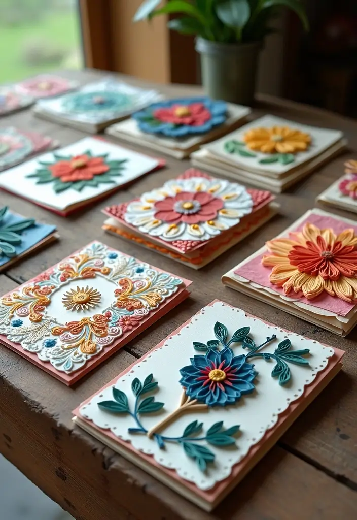 25 Paper Quilling DIY Projects That Look Amazingly Elegant - 2. Quilled Card Set