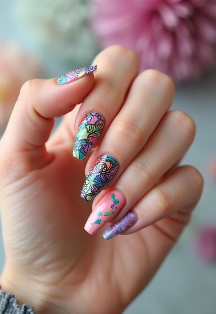 25 Paper Rainbow Crafts DIY Ideas Full of Color and Fun - 23. Rainbow Nail Art with Paper