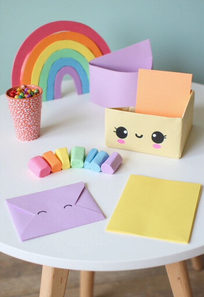 25 Paper Rainbow Crafts DIY Ideas Full of Color and Fun - 24. Rainbow Stationery Set