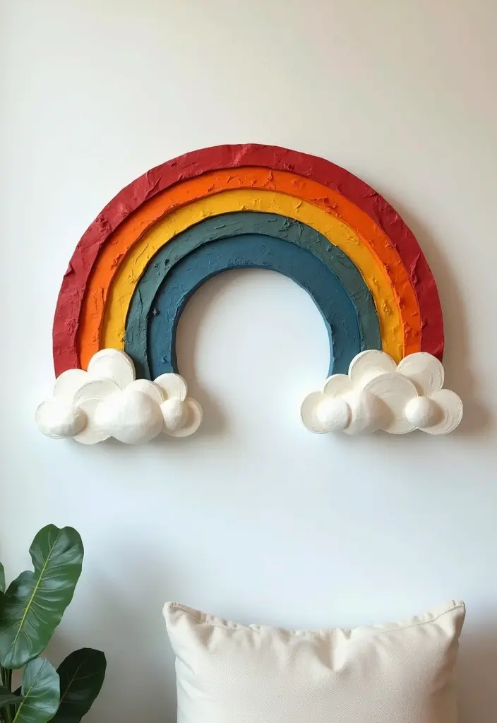 25 Paper Rainbow Crafts DIY Ideas Full of Color and Fun - 5. Rainbow Wall Art