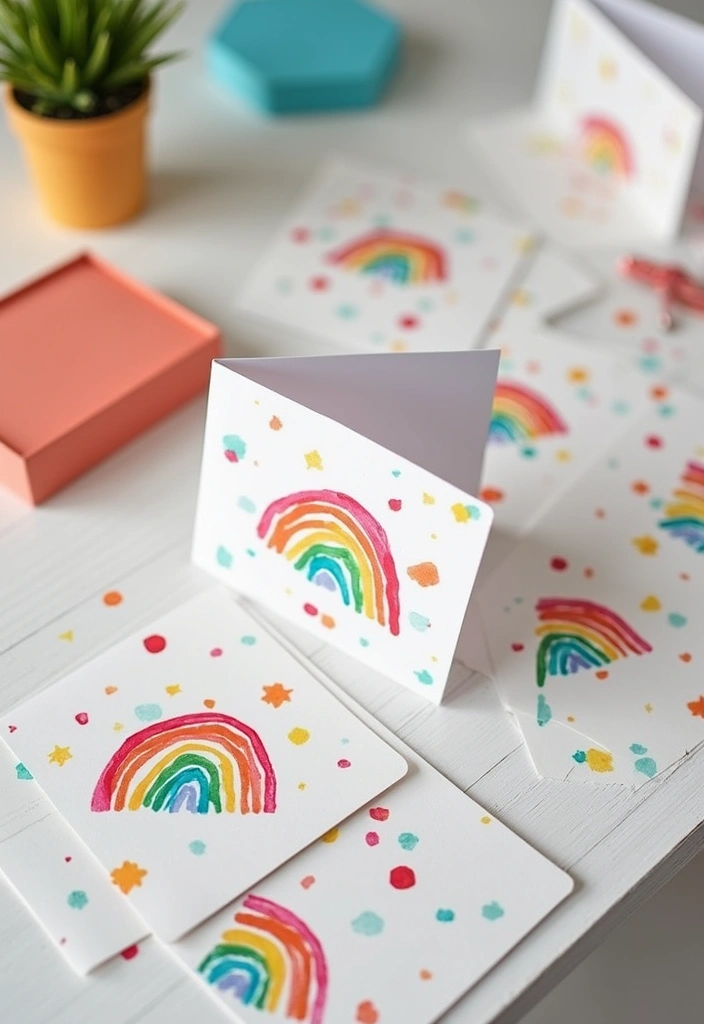 25 Paper Rainbow Crafts DIY Ideas Full of Color and Fun - 6. Rainbow Greeting Cards
