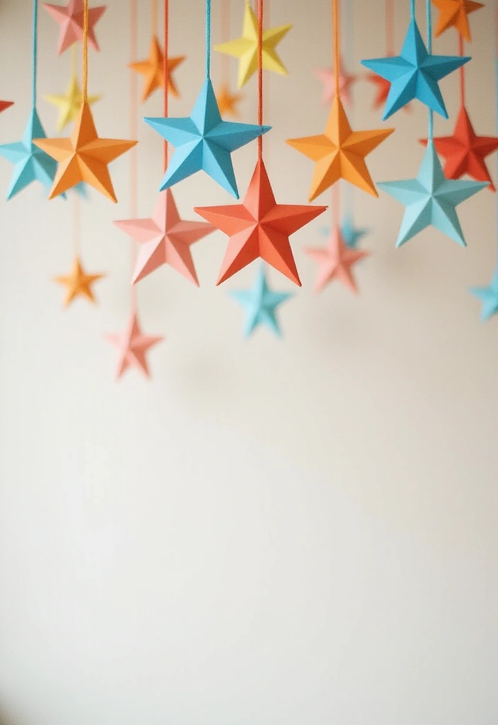 25 Paper Wall Art DIY Designs That Elevate Your Space - 16. Colorful Paper Stars