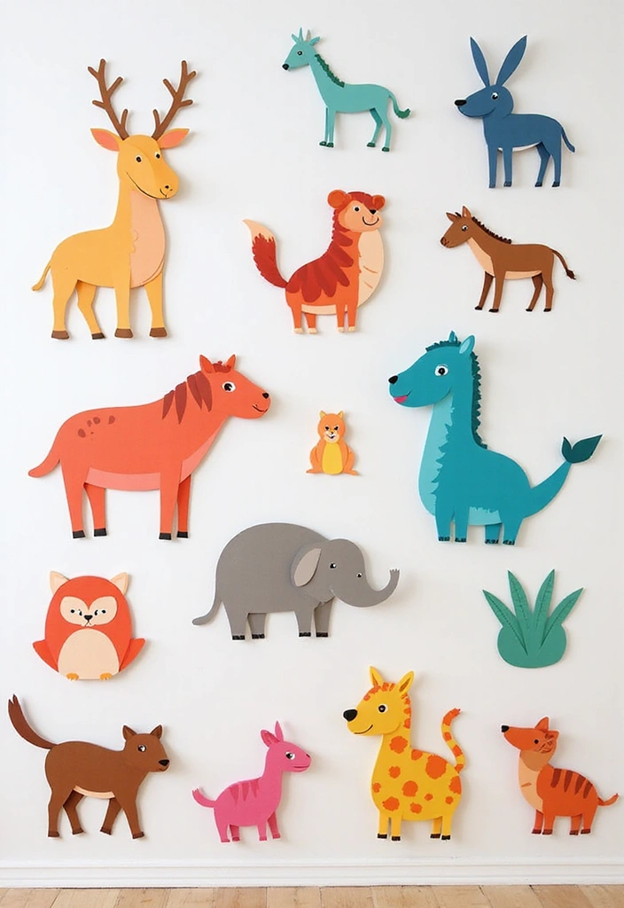 25 Paper Wall Art DIY Designs That Elevate Your Space - 25. DIY Paper Animals Wall Decals