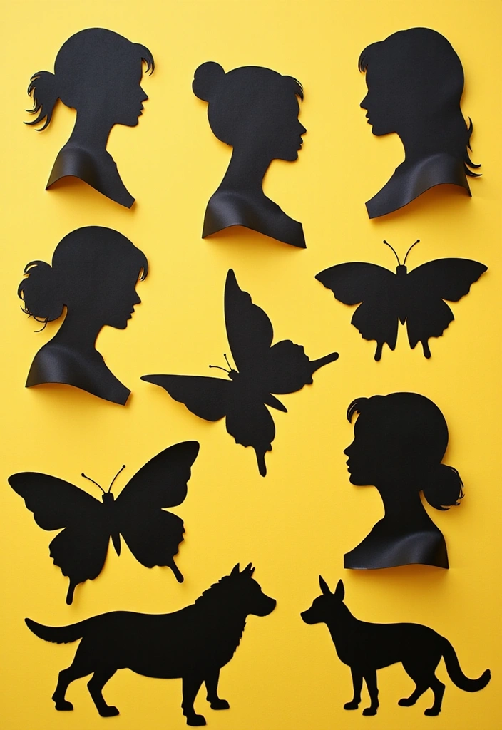 25 Paper Wall Hanging DIY Ideas for Chic Home Décor - 12. Paper Silhouettes