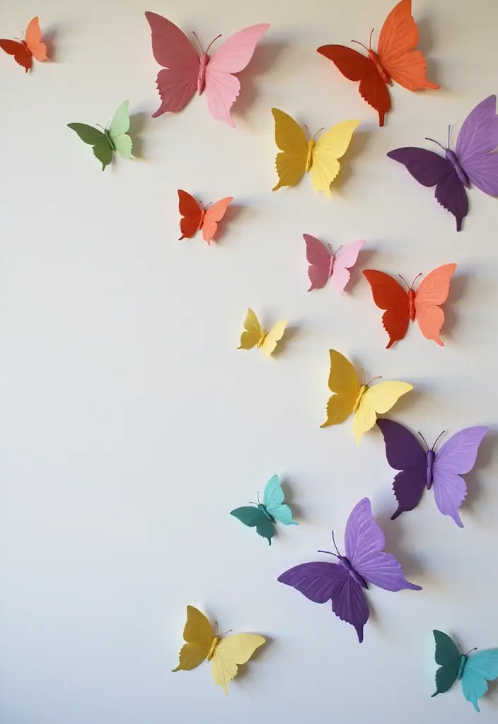 25 Paper Wall Hanging DIY Ideas for Chic Home Décor - 13. Whimsical Paper Butterflies