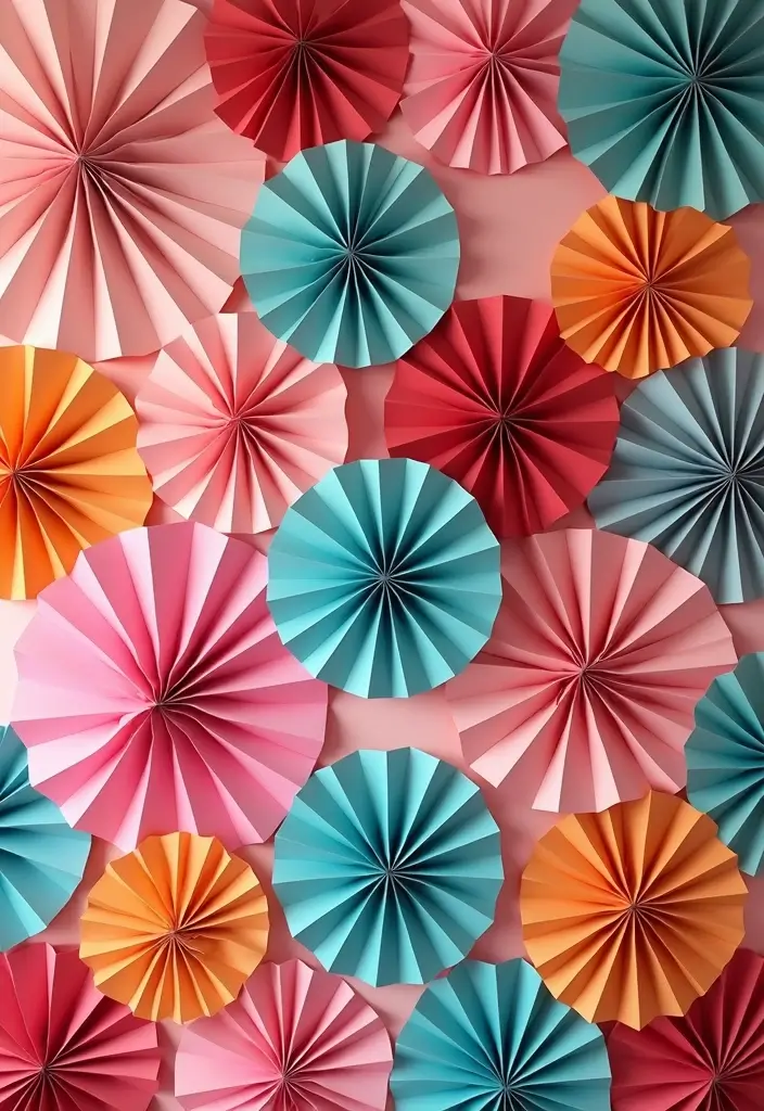 25 Paper Wall Hanging DIY Ideas for Chic Home Décor - 19. Colorful Paper Fans