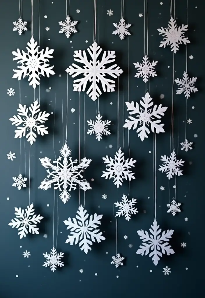 25 Paper Wall Hanging DIY Ideas for Chic Home Décor - 21. Paper Snowflakes