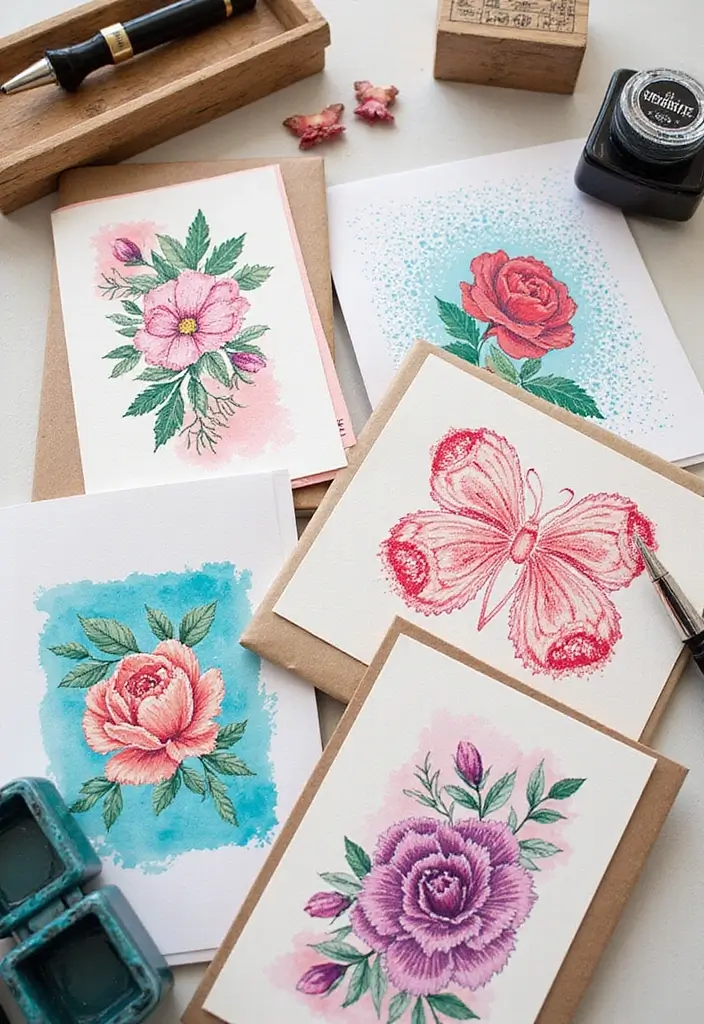 26 DIY Greeting Cards Paper Ideas That Touch the Heart - 5. Stamped Greetings