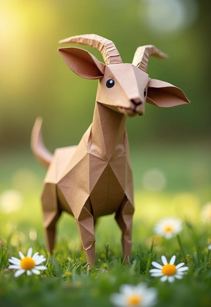 26 DIY Origami Animals That Bring Paper to Life - 25. Happy Goats - Farmyard Charm