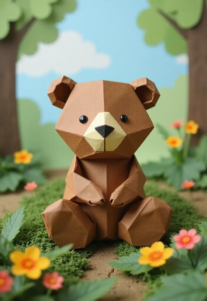 26 DIY Origami Animals That Bring Paper to Life - 26. Joyful Bears - Nature’s Giants