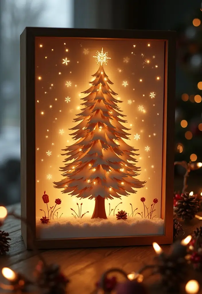 26 Paper Christmas Tree DIY Projects for Holiday Cheer - 10. Shadow Box Trees