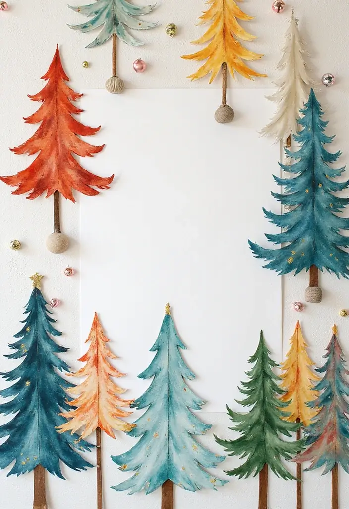 26 Paper Christmas Tree DIY Projects for Holiday Cheer - 13. Watercolor Trees