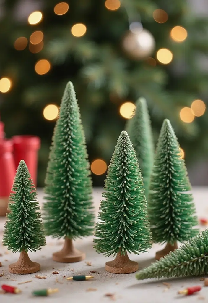 26 Paper Christmas Tree DIY Projects for Holiday Cheer - 15. Miniature Bottle Brush Trees