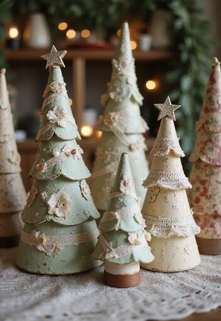 26 Paper Christmas Tree DIY Projects for Holiday Cheer - 16. Vintage Style Trees