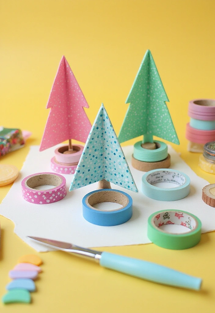 26 Paper Christmas Tree DIY Projects for Holiday Cheer - 19. Washi Tape Trees