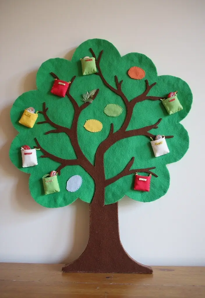 26 Paper Christmas Tree DIY Projects for Holiday Cheer - 20. Felt Pockets Tree