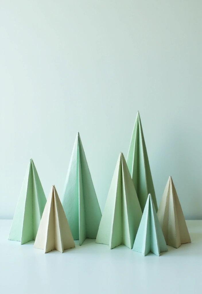 26 Paper Christmas Tree DIY Projects for Holiday Cheer - 23. Geometric Paper Trees
