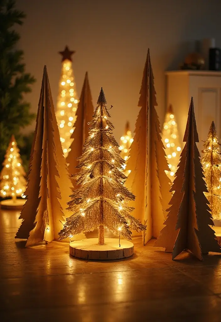 26 Paper Christmas Tree DIY Projects for Holiday Cheer - 26. Upcycled Cardboard Trees