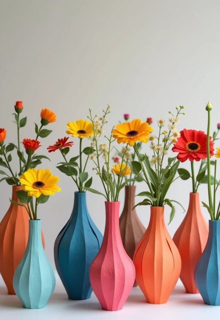 26 Paper Craft DIY Projects That Turn Simple Paper Into Art - 13. Handmade Paper Vases