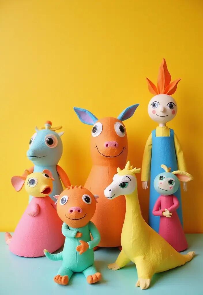 26 Paper Craft DIY Projects That Turn Simple Paper Into Art - 3. Whimsical Paper Mache Sculptures