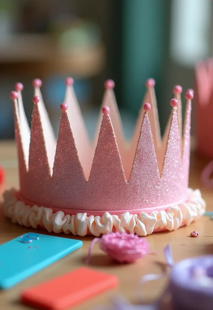 26 Paper Crown Crafts DIY Ideas for Fun and Playful Moments - 16. Layered Crown with Ribbons