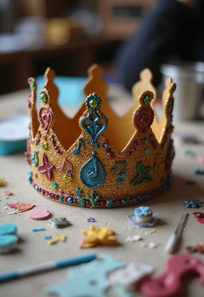 26 Paper Crown Crafts DIY Ideas for Fun and Playful Moments - 25. Music-Themed Crown