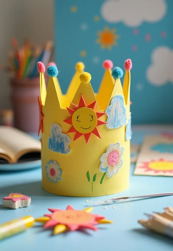 26 Paper Crown Crafts DIY Ideas for Fun and Playful Moments - 26. Weather-Themed Crown